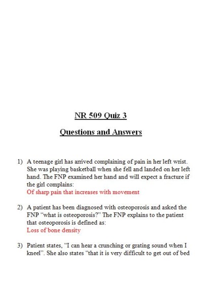 NR 509 Week 3 Quiz (Version 1)